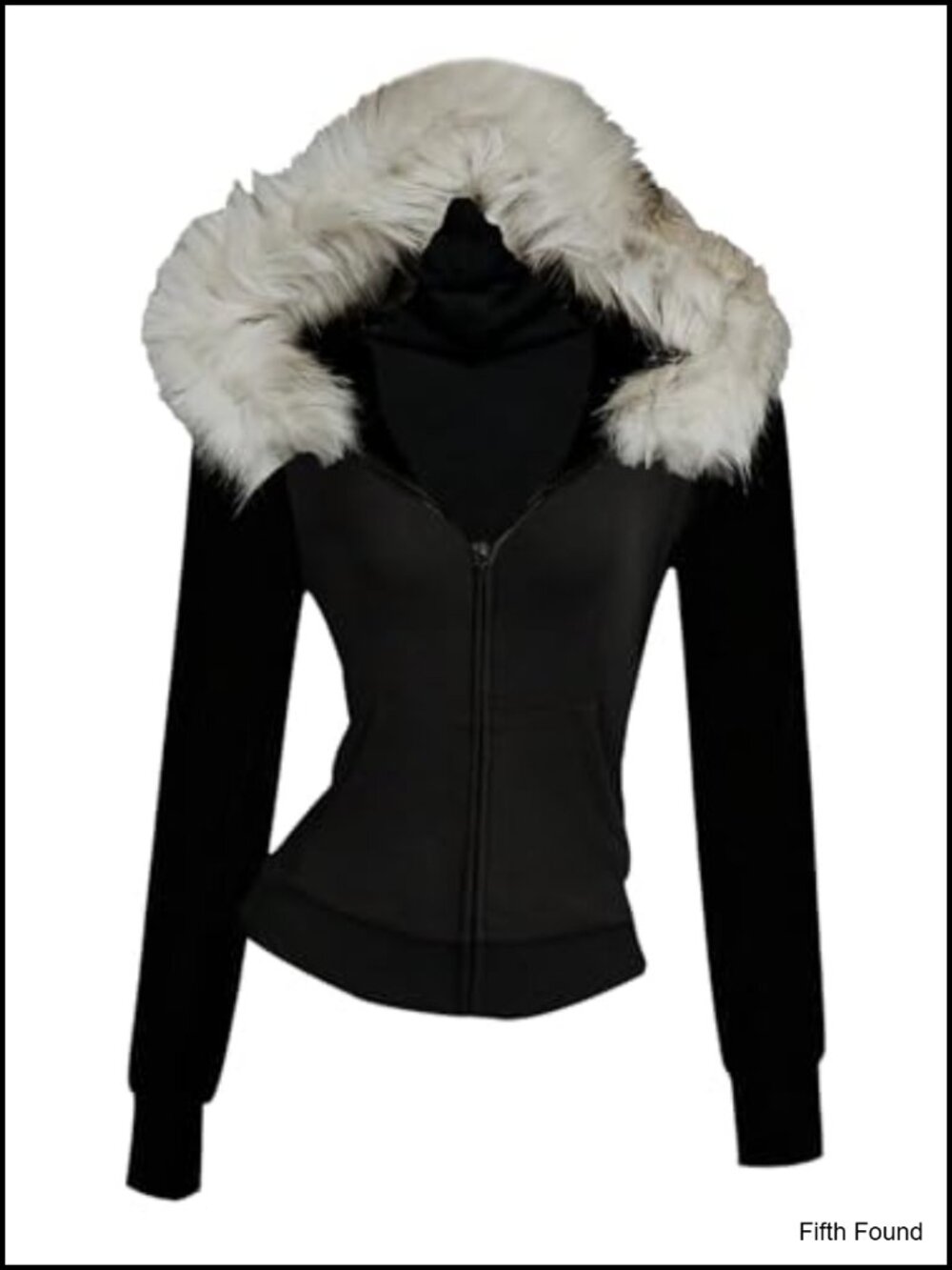 Fuzzy Zip Up Hooded Jacket Faux Fur Long Sleeve Hoodie Sweatshirt